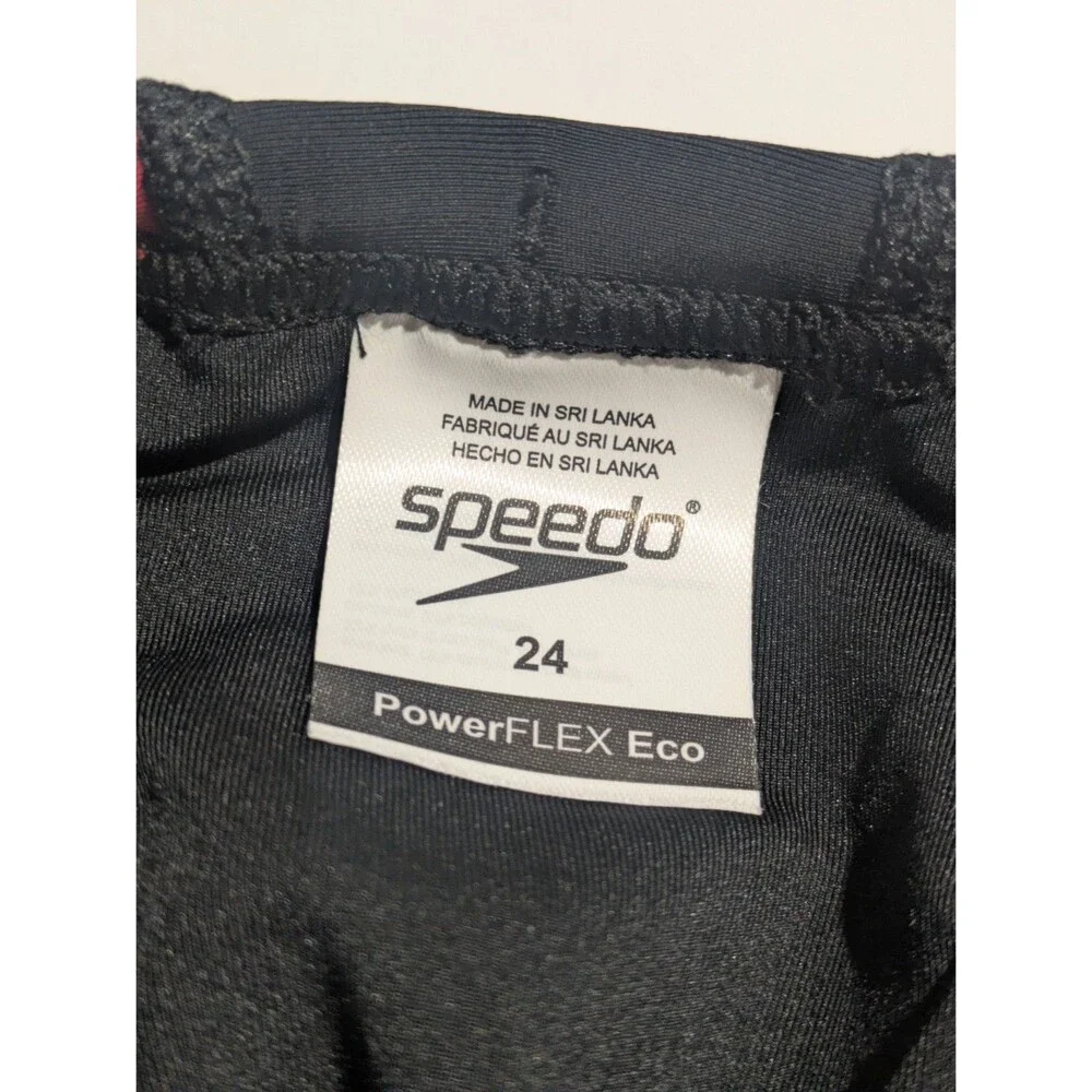 Speedo Tone Setter Colorblock‎ Swim Brief Black Red Mens 24